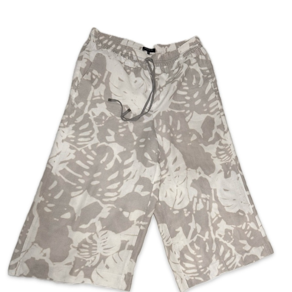 Lafayette 148 New York Neutral Tie-Waist Wide Leg Pants